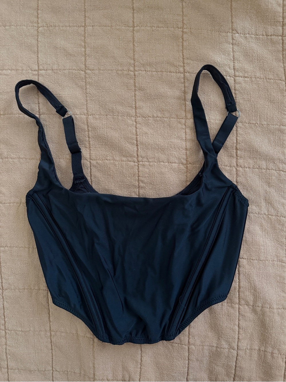 Urban Outfitters Black Corset Top Silky With Stretch
